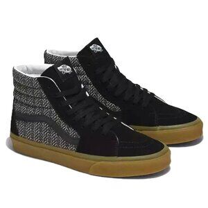 NIB - Vans SK8-Hi Herringbone, Black/Brown – Men’s 9 / Women’s 10.5